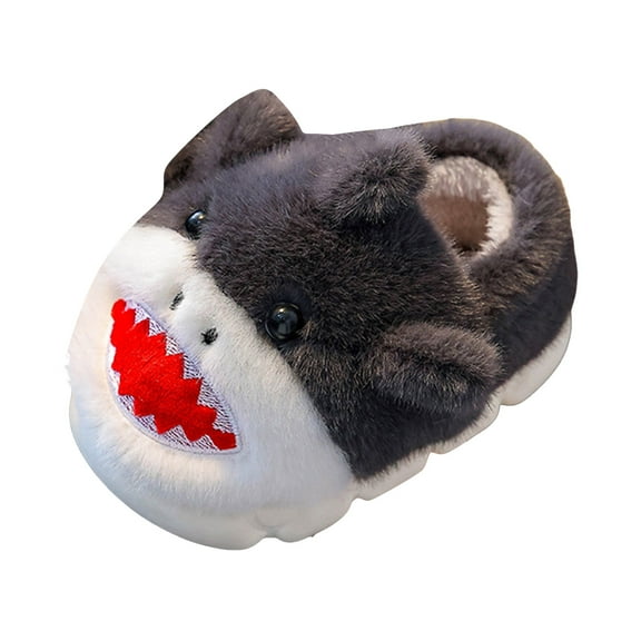 HCNTES Toddler Slippers Kids Cute Funny Animal House Shoes Girls Boys Christmas Plush Bedroom Indoor Slipper Washable,Sizes 13