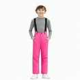 thumbnail image 1 of HCNTES Toddler Snow Bib Overalls Kids Waterproof Ski Pants with Adjustable Shoulder Straps Winter Outdoor Wear(A01-Hot Pink,6-7 Years), 1 of 9