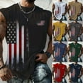 thumbnail image 1 of HCNTES US Flag Tank Top Mens 4th Of July Shirt Patriotic USA Sleeveless Graphic Muscle Shirts Summer Workout Gym Funny Tanks men shorts  under $5.00(4XL,Khaki), 1 of 4