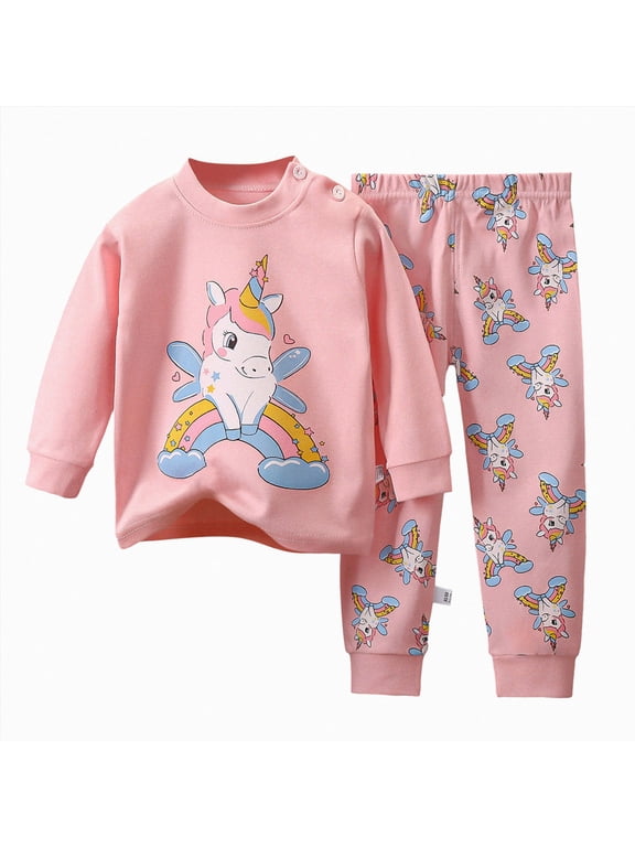 Winter Baby Girl Clothes Toddler Baby Girl Clothes 3 6 12 Months 1T 2T 3T 4T 5T 6T Fall Winter Outfits Cute Giraffe Dinosaurs Rabbit Print Long Sleeve Sweatshirt + Pants Sets