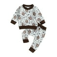 thumbnail image 1 of HCNTES Winter Spring Baby Boy Clothes Toddler Little Dude Long Sleeve Sweatshirt Tops Pants Winter Outfits, 6-12 Months Coffee, 1 of 6