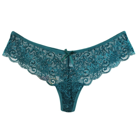 HCNTES Women Lace Sexy T Pants Low Waist Panties Thong Panties(L,Army Green)