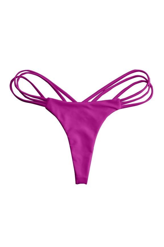 Women Side Tie Swim Bottom Full Coverage Bikini Bottom Sexy String Swimsuit Bathing Suit Bottom(M,Purple)