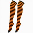 thumbnail image 1 of HCNTES Women Striped Thigh High Socks Over Knee Socks Knee High Costume Stockings Orange, 1 of 4
