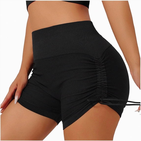 HCNTES Women Swim Shorts High Waisted Swimsuit Shorts Tummy Control Bathing Suit Bottom Plus Size Boyshorts(Black,L)