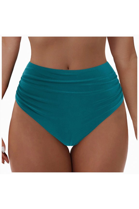 Women's 3" High Waisted Swim Board Shorts UPF50+ Quick Dry Swimsuit Bikini Bottoms with Liner(M,a12-Dark Green)