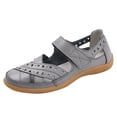 thumbnail image 1 of HCNTES Women's Classic Leather Casual Loafer Slip-On Fashion Closed Toe Flat Sandal Comfy Work Sandal Everyday Walking Shoe(Grey,39), 1 of 7