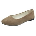 thumbnail image 1 of HCNTES Women's Dress Low Block Heels Flats Closed Pointed Toe Shoes for Wedding Office Evening(Brown,41), 1 of 7