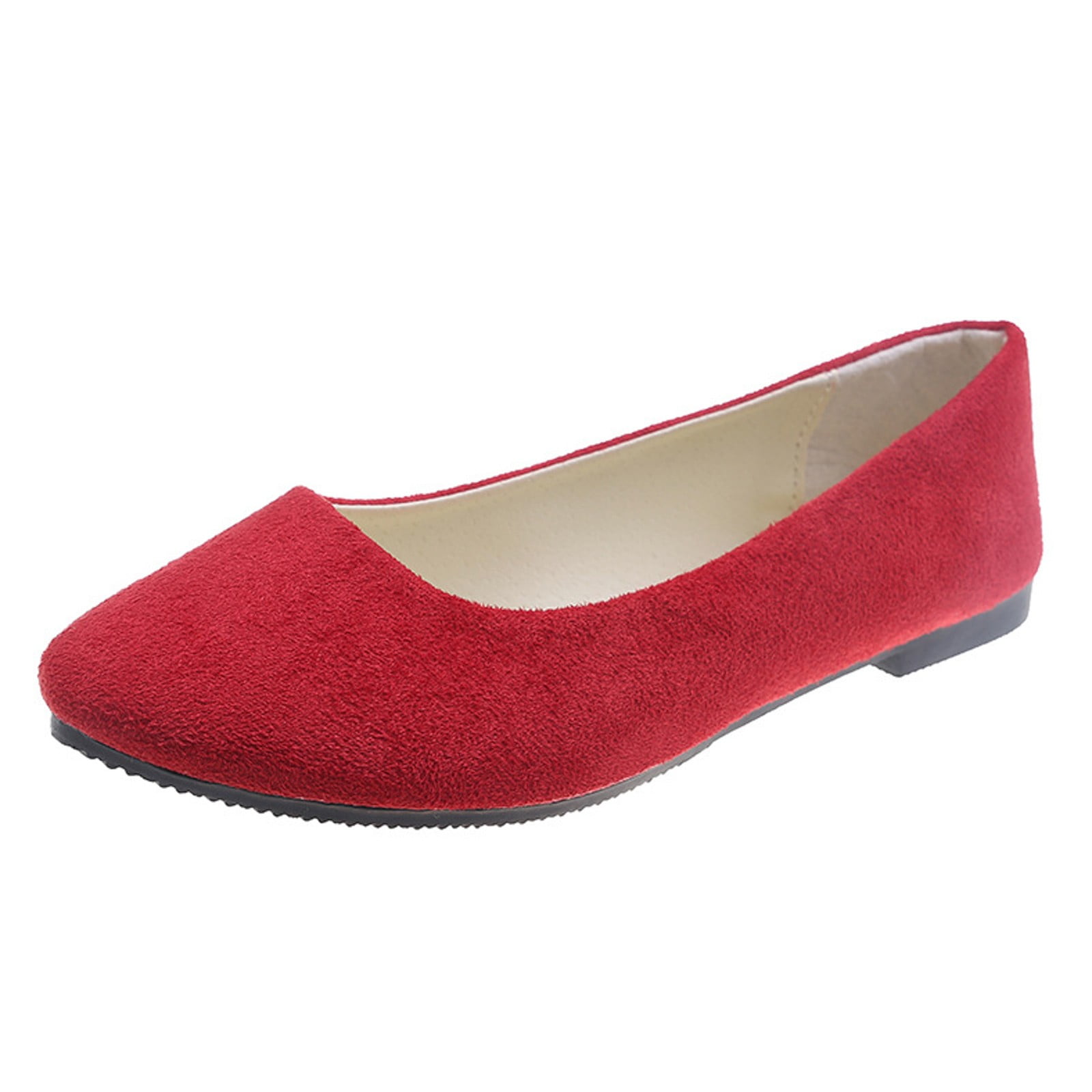 HCNTES Women's Flats Slip on Shoes Low Block Heels Flats Shoes Office ...
