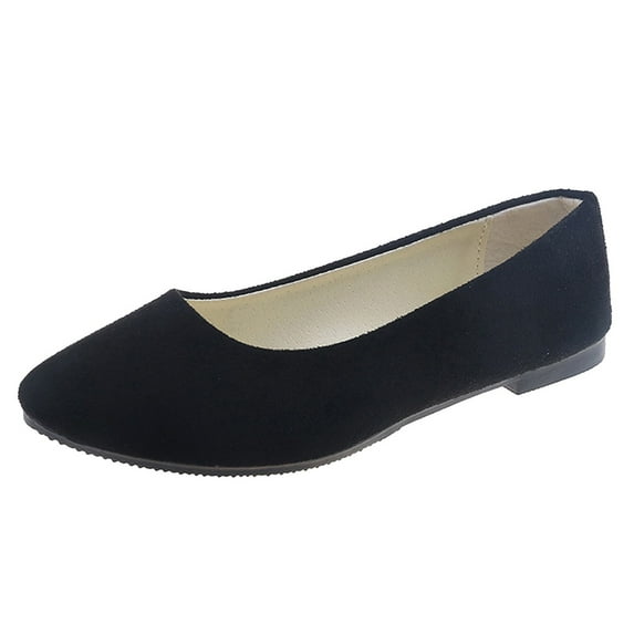 HCNTES Women's Flats, Square Toe Flats for Women Casual Work Office Party, Low Flats Dress Shoes for Women(Black,36)