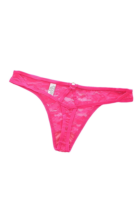 Women's Lace Lingerie Knickers Thongs Panties Underwear Briefs(One Size,Hot Pink)