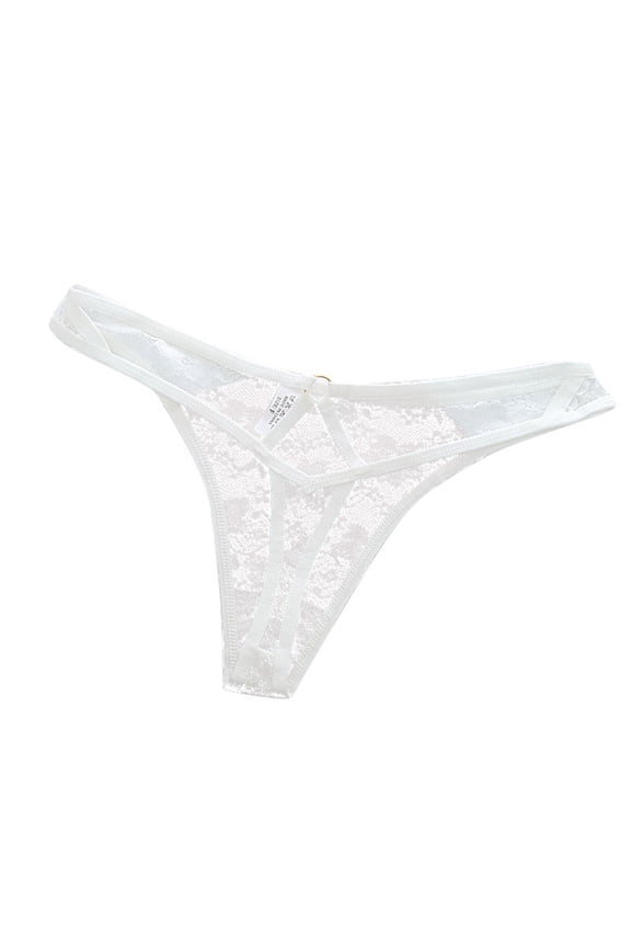 Women's Lace Lingerie Knickers Thongs Panties Underwear Briefs(One Size,White)