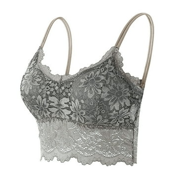 HCNTES Women's Minimizer Bra for Women Full Coverage Lace Bra Underwire Unlined Bra（Grey,XXL)