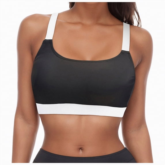 HCNTES Women's Sporty Bikini Top Only Racerback Sports Bra Swimsuit Top Medium Support Bathing Suit Tops Summer Light Gray,L