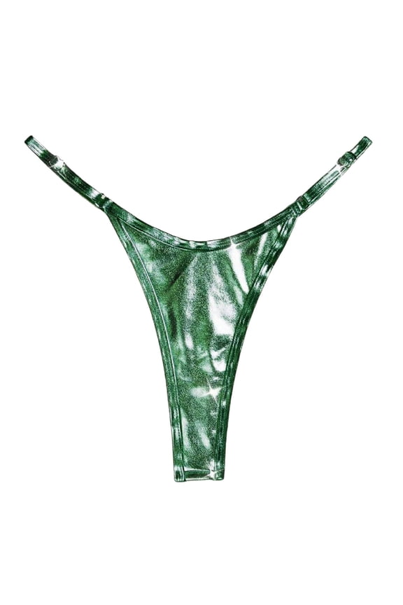 Women's Triangle Swim Trunks Sexy Solid Color Swim Trunks Women's Thong(S,Green)