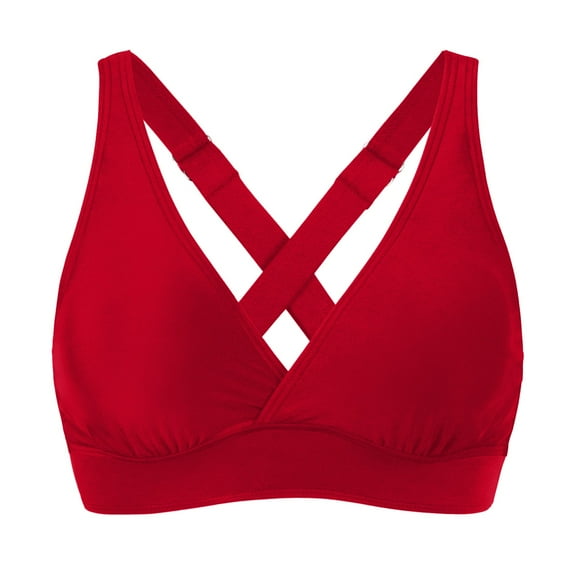 HCNTES Women's Twist Front V Neck Push Up Padded Bikini Top, Stylish for Trend Seeking Women,XL Red