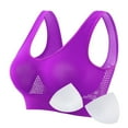 thumbnail image 1 of HCNTES Women's Comfy Medium Support Seamless Wireless Sports Bra with Removable Padsï¼Purple,M), 1 of 4