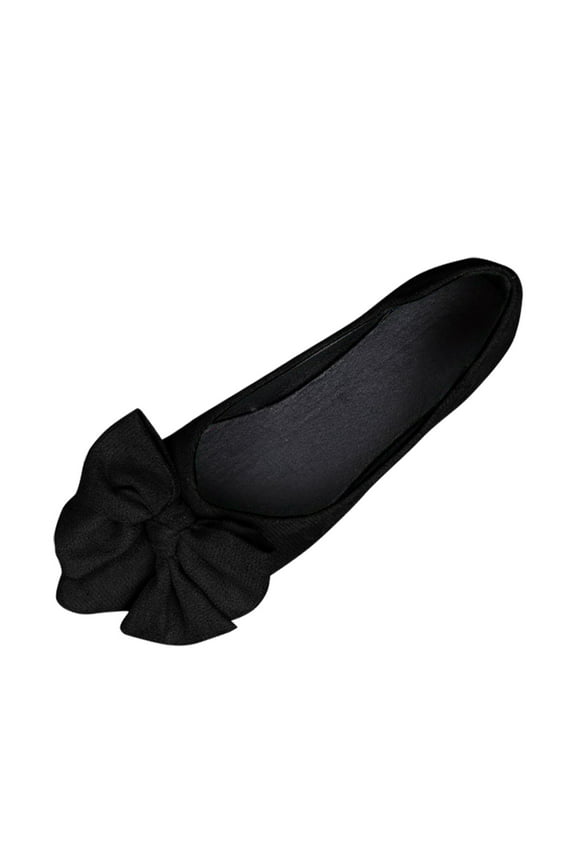 Women's Wide Width Flat Shoes, Lady Dress Pointed Toe Comfortable Office Ballet Flats(Black,41)