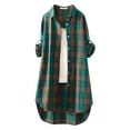 HCNTES Womens Flannel Jacket Thick Plaid Shacket Flannel Coat Casual