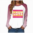 thumbnail image 1 of HCNTES Womens Girls Valentines Long Sleeve Love Heart Print T-Shirt Top Spring Casual Fashion Round Neck Sweatshirt Pullover Comfortable Leisure Wear(A-Yellow,XL), 1 of 9