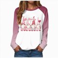 thumbnail image 1 of HCNTES Womens Girls Valentines Spring Long Sleeve Love Heart Print Pullover Crew Neck T-Shirt Casual Fashion Comfortable Classic Trendy Wear(A01-Light Pink,XL), 1 of 9