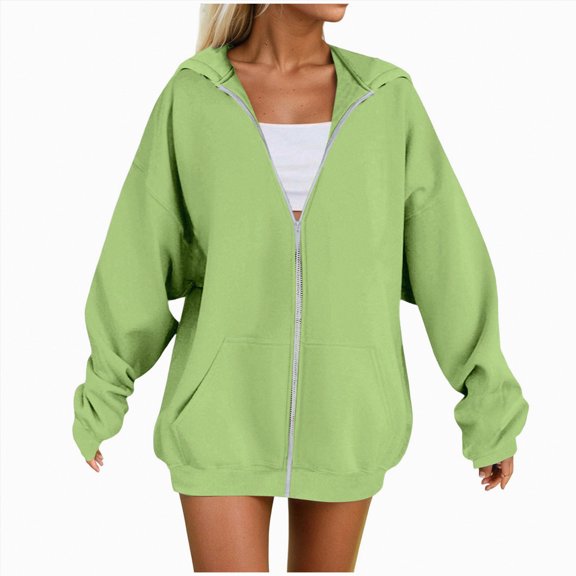 HCNTES Womens Hoodies Oversized Sweatshirts Pullover Fleece Sweaters Long Sleeve with Pockets Winter Fall Outfits Y2k Clothes(4XL,C37-Green)