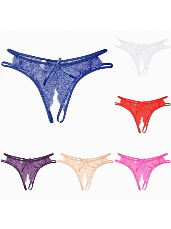 Womens Lace G-String Thongs Panties Underwear Low Rise T-Back Underpants One Size