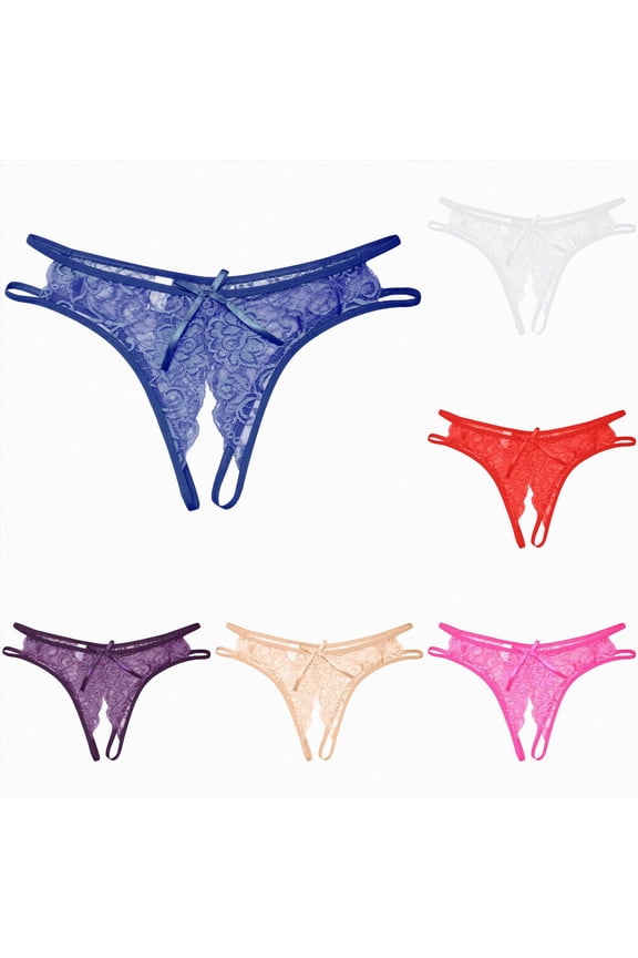 Womens Lace G-String Thongs Panties Underwear Low Rise T-Back Underpants One Size