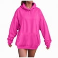 thumbnail image 1 of HCNTES Womens Oversized Hoodies Sweatshirts Fleece Hooded Pullover Tops Sweaters Casual Comfy Fall Fashion Outfits Clothes(4XL,C32-Hot Pink), 1 of 4