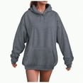 thumbnail image 1 of HCNTES Womens Oversized Hoodies Sweatshirts Fleece Hooded Pullover Tops Sweaters Casual Comfy Fall Fashion Outfits Clothes(XS,C29-Dark Gray), 1 of 4
