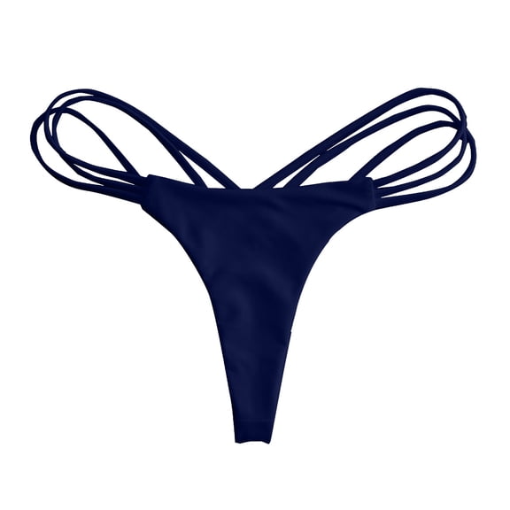 HCNTES Womens Swimwear Sexy Tie Side Sweet Heart Brazilian Bikini Bottom Swimsuit Beachwear Swimwear(M,Navy)