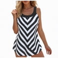 thumbnail image 1 of HCNTES Womens Tankini Bathing Suit Modest Two Piece Swimsuit Ruffle V Neck Swim Tank Top with High Waisted Bottom(XXL,a161-Black), 1 of 9