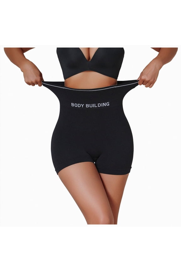 Womens Tummy Control Shapewear High Waisted Seamless Shaping Underwear Athletic Workout Yoga Shorts for Weight Loss(Black,M)