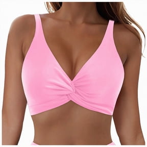 HCNTES Womens Underwire Bikini Top Push Up Bathing Suit Tops Padded Large Bust Swimsuits Tops Only(XXL,a102-Pink)