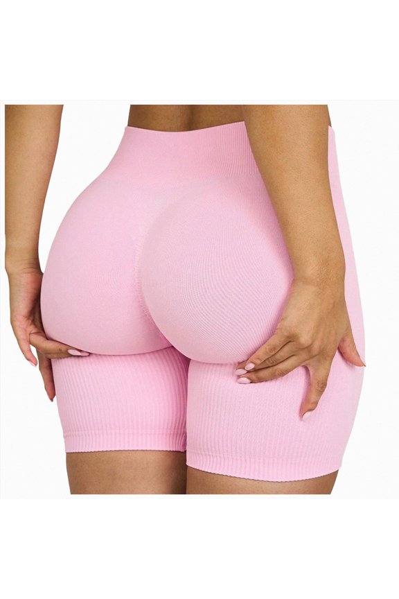 Workout Biker Shorts for Women High Waisted Tummy Control Spandex Booty Shorts for Gym Yoga Volleyball (Red,M)