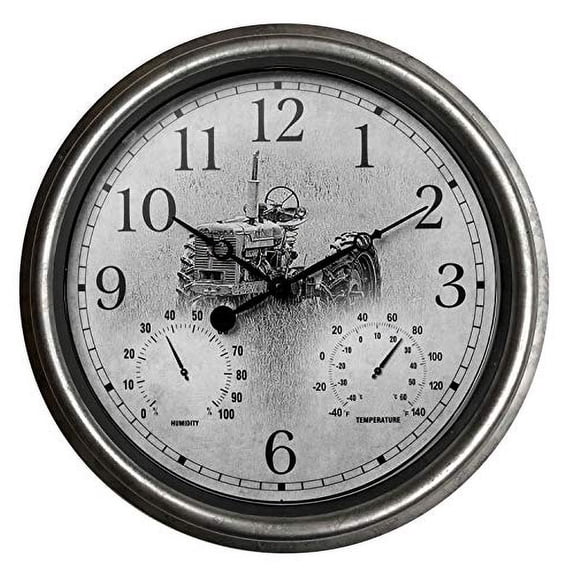 Headwind 15" Indoor/Outdoor Galvanized Clock-Tractor, 850-0071