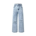 thumbnail image 1 of HCPDER Baggy Jeans For Teens Baggy Jeans For Kids Girls Jeans Baggy Pants Wide Leg Denim High Waisted Teen Clothes Casual Kids 9-10 Years, 1 of 6