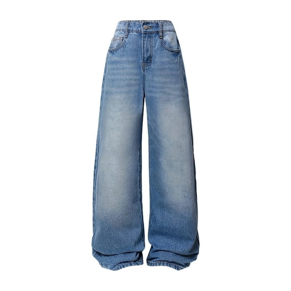 HCPDER Baggy Jeans Kids Jeans For Girls 12-14 Girls Jeans Baggy Pants Wide Leg Denim High Waisted Teen Clothes Casual Kids 13-14 Years