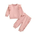 thumbnail image 1 of HCPDER Girls 5T Outfits Toddler Girls Summer Outfits Toddler Girl Fall Winter Outfits Long Sleeve Sweatshirt Tops Pants 2Pcs Clothes Set 6-12 Months, 1 of 9