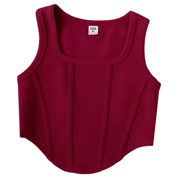 HCPDER Girls Tops Girls' Tops, Tees & Blouses Tank Tops Crew Neck Cropped Basic Sleeveless Dance Yoga 7-8 Years