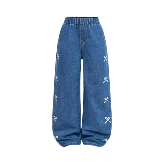 HCPDER Jeans For Girls 10-12 Girls Outfits Size 14-16 Girls Jeans Baggy Pants Wide Leg Denim High Waisted Teen Clothes Casual Kids 7-8 Years