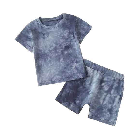 HCPDER Boy Clothes Boys Short Set Toddler Boy Summer Clothes Outfits Kids Cotton Short Sleeve Shirt Shorts Set 2 PIECES