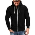 thumbnail image 1 of HCPDER Mens Lightweight Hoodie Mens Hoodies Pullover Mens Fashion Athletic Hoodies Sport Sweatshirt Solid Color Pullover Black, 1 of 4