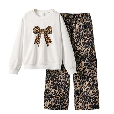 HCPDER Outfits For Girls 9-12 Month Girl Clothes Girl Fall Winter Clothes Toddler Outfit Letters Graphic Crewneck Sweatshirts + Joggers Pants Set 7-8 Years