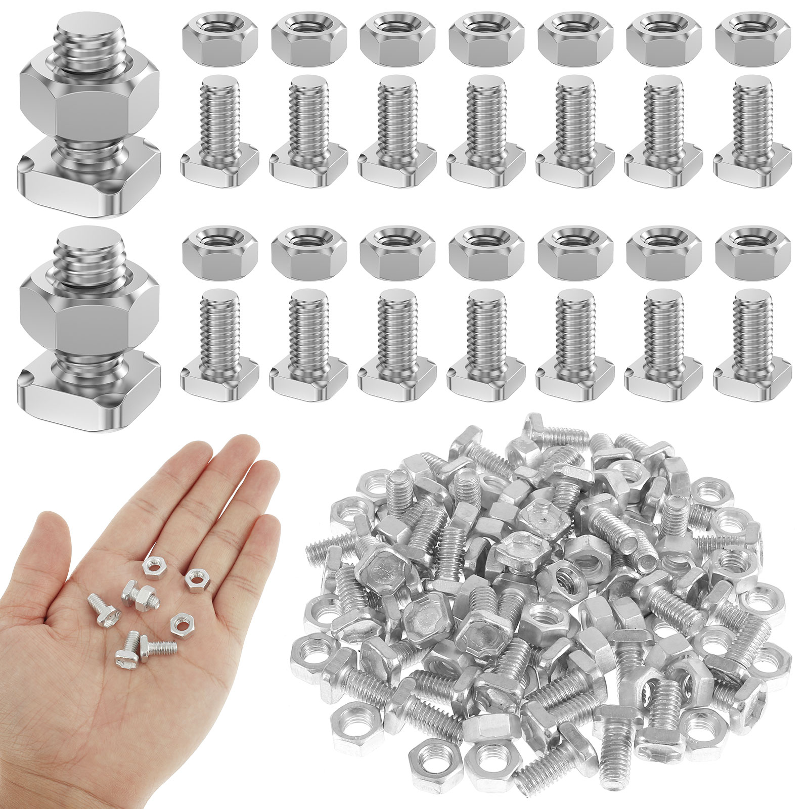 HCQXNSL 50Pcs Greenhouse Bolts Nuts Set Aluminum Bolts and Nuts Tool