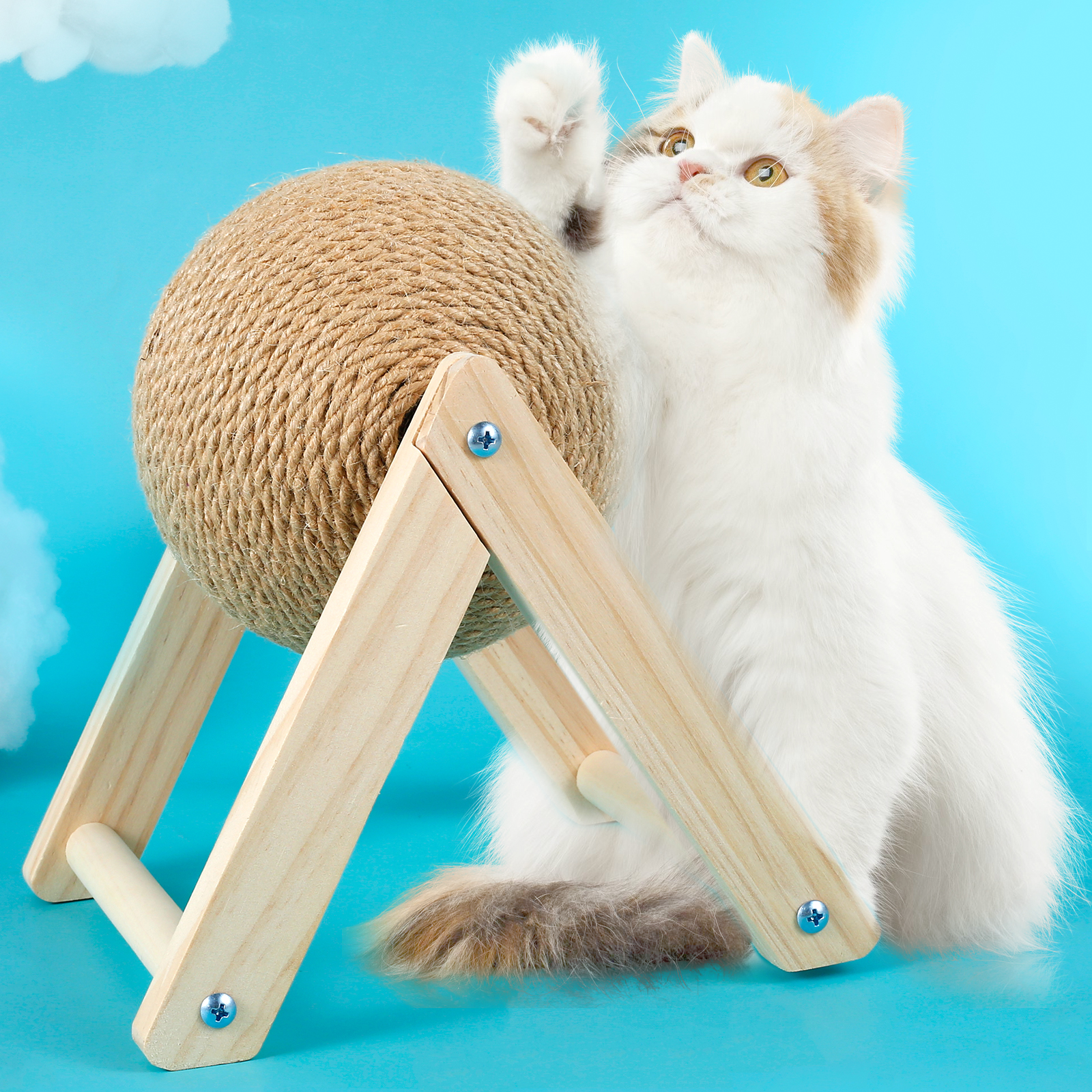 HCQXNSL Cat Scratcher Toy Natural Sisal Cat Scratcher Ball Rotatable