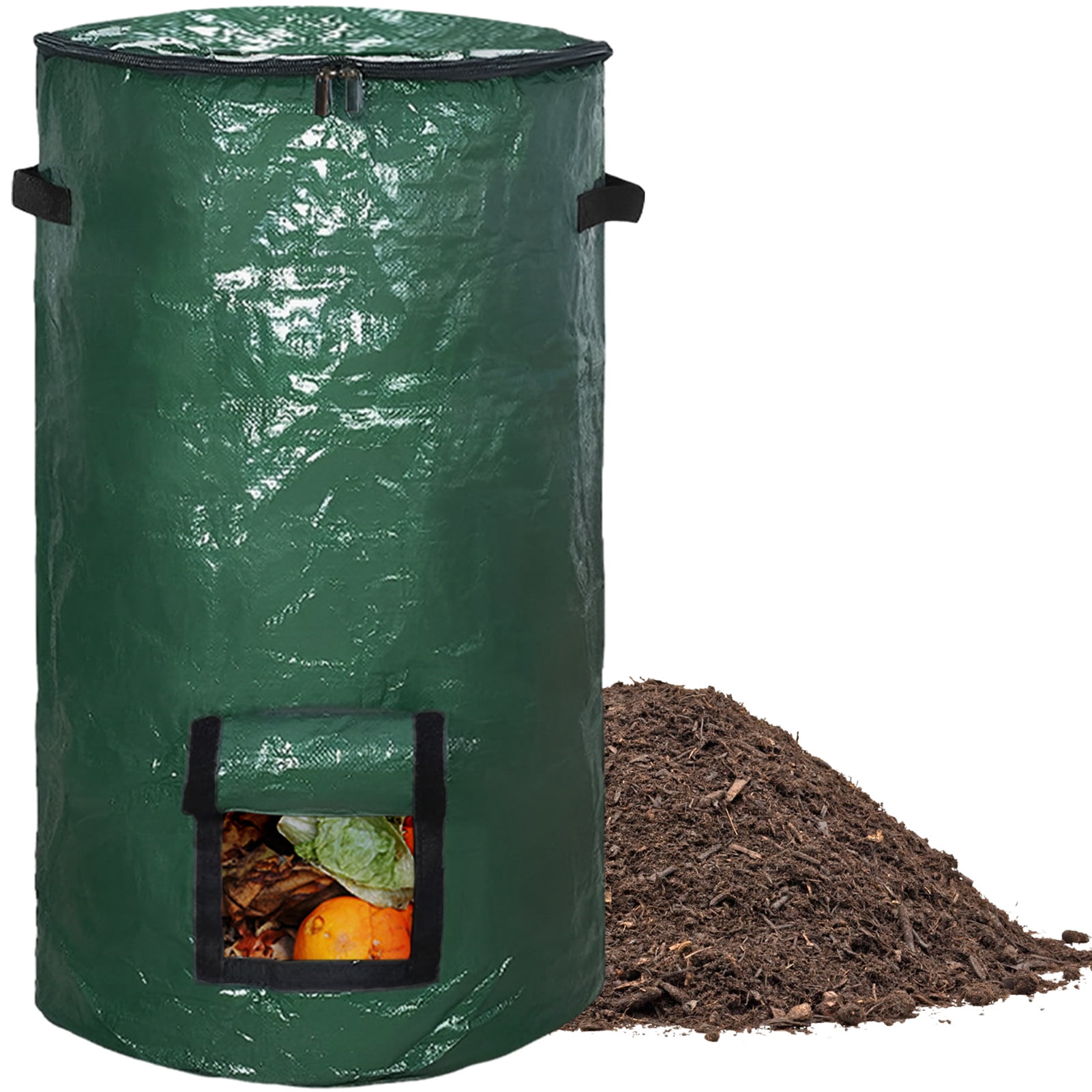 HCQXNSL Garden Compost Bin Bag 34 Gallon Reusable Yard Waste Bags