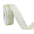 thumbnail image 1 of HCTSHG 1 Inch Wide Christmas Wired Ribbon, Snowflake Organza Sheer Glitter Ribbon for Xmas Tree, Wreath, Party Decoration, Gift Wrapping, 2 Lengths Options Available, 1 of 4