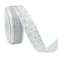 thumbnail image 1 of HCTSHG 1 Inch Wide Christmas Wired Ribbon, Snowflake Organza Sheer Glitter Ribbon for Xmas Tree, Wreath, Party Decoration, Gift Wrapping, 2 Lengths Options Available, 1 of 4