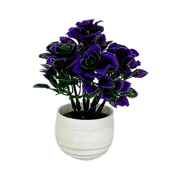 HCTSHG 1 Set Plant Bonsai Tree Artificial Plants Ceramic Potted Tree Chinese Rose Plants for Home Table Office Desk Bathroom Shelf Bedroom Living Room Farmhouse Decorations